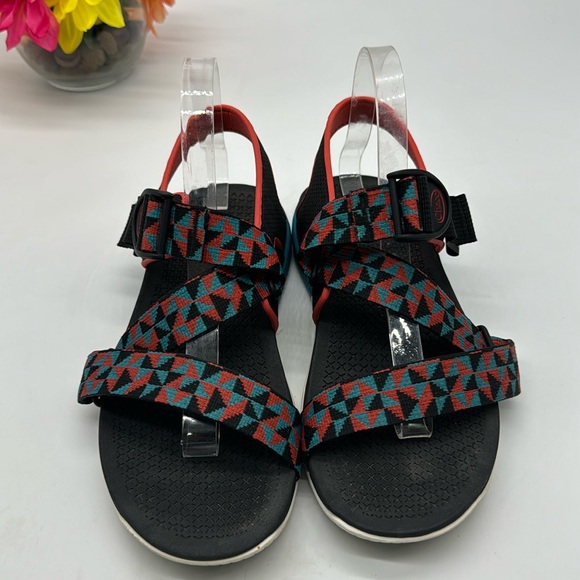 Chaco Confluence Multi Color Sandals Teal Orange Black Size 9 Style J106936 - Picture 2 of 8